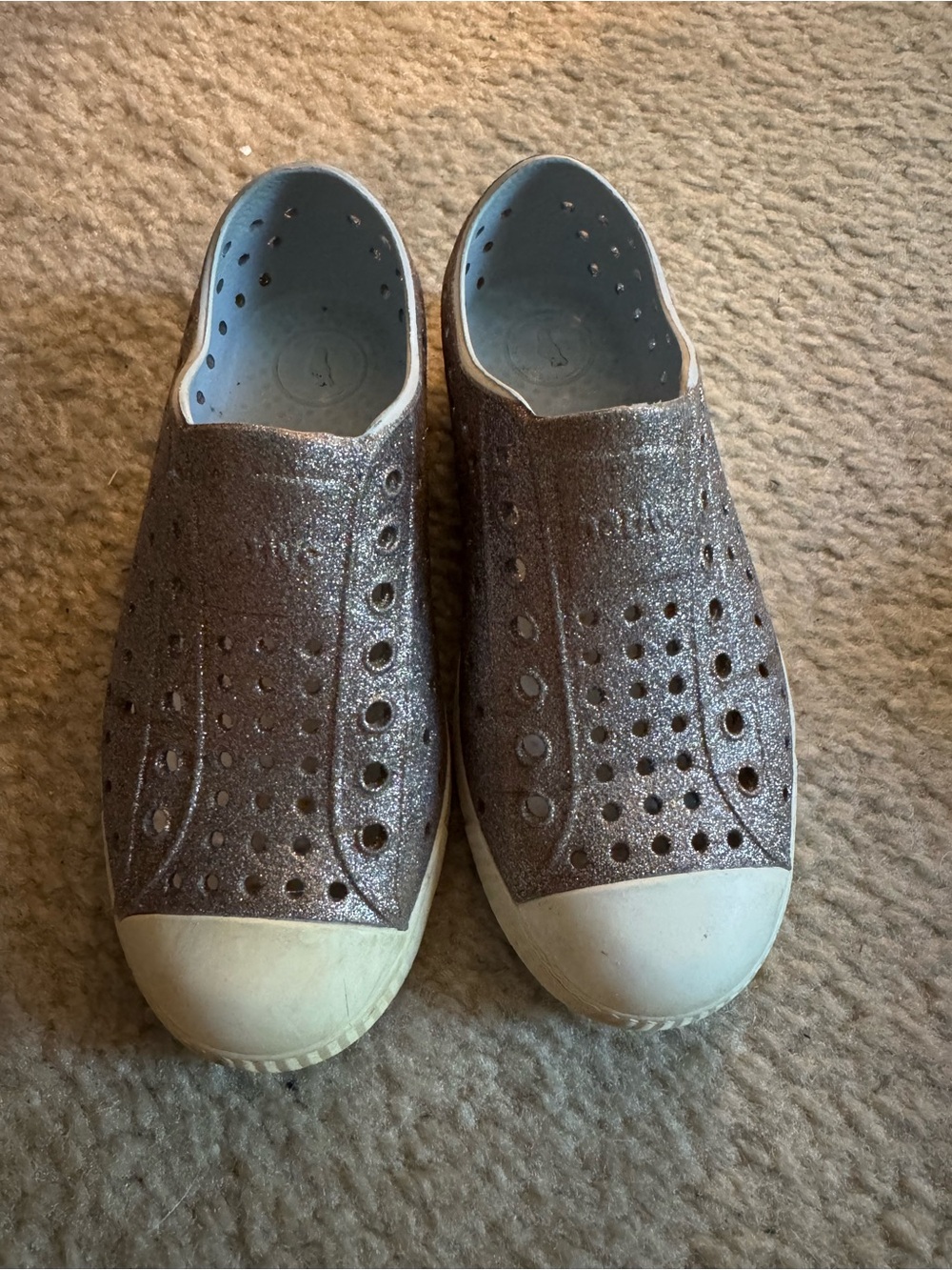 Native Kids Glitter Slip-On Water Shoes - Rose